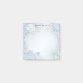 Blue Ornate Floral Post it Notes ポストイット