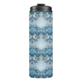 Blue Ornate Floral Thermal Tumbler タンブラー
