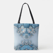Blue Ornate Floral Tote Bag トートバッグ (裏面)