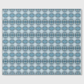 Blue Ornate Floral Wrapping Paper ラッピングペーパー (フラット)