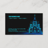 Blue Orthodox Church Sketch on Black Background 名刺 (裏面)