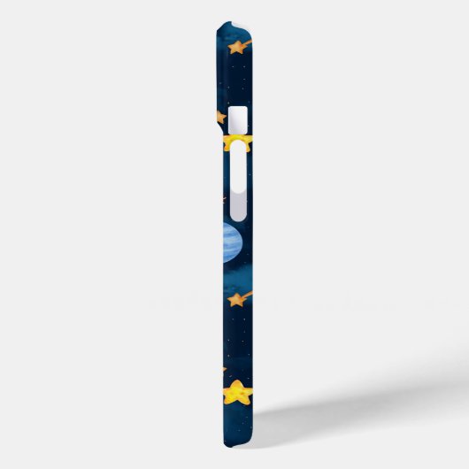 Blue Outer Space Planets Seamless Pattern Case-Mate iPhoneケース (裏面 / 左)