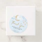 Blue Over the Moon Baby Shower  フェイバータグ (インサイチュ)