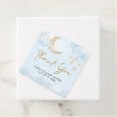 Blue Over the Moon Baby Shower  フェイバータグ (インサイチュ)