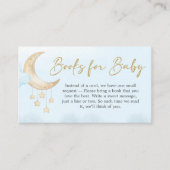 Blue Over the Moon Baby Shower Books for Baby エンクロージャーカード (正面)