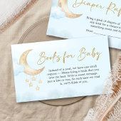 Blue Over the Moon Baby Shower Books for Baby エンクロージャーカード