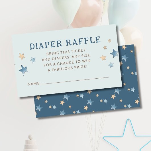 Blue Over the Moon Nappy Raffle Enclosure Card エンクロージャーカード