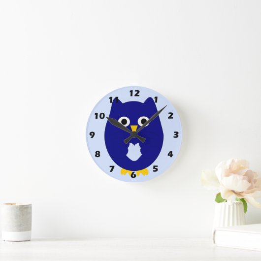 Blue Owl Design ラウンド壁時計 (ホーム)