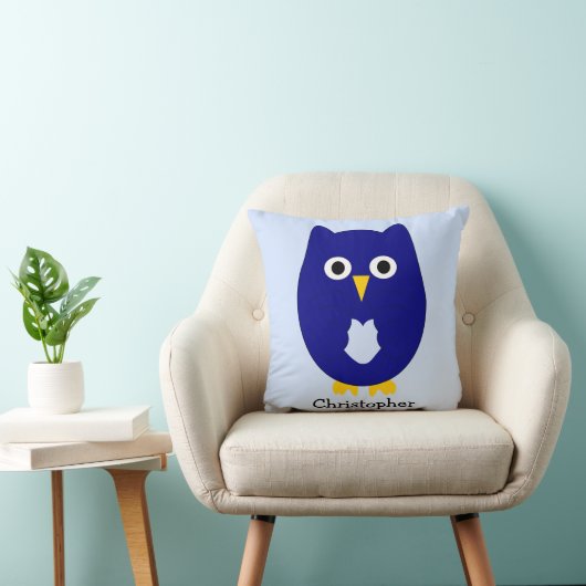 Blue Owl Design Any Colour Background Personalised クッション (椅子)