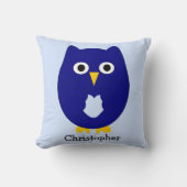 Blue Owl Design Any Colour Background Personalised クッション (正面)
