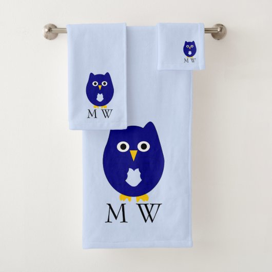 Blue Owl Design Monogrammed バスタオルセット (インサイチュ)