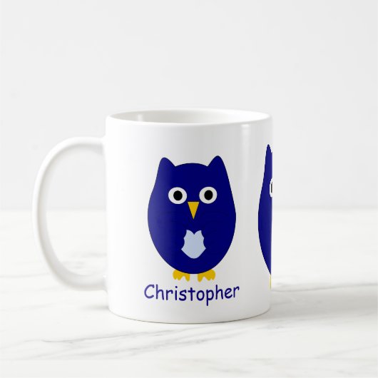 Blue Owl Design Personalised コーヒーマグカップ (左)