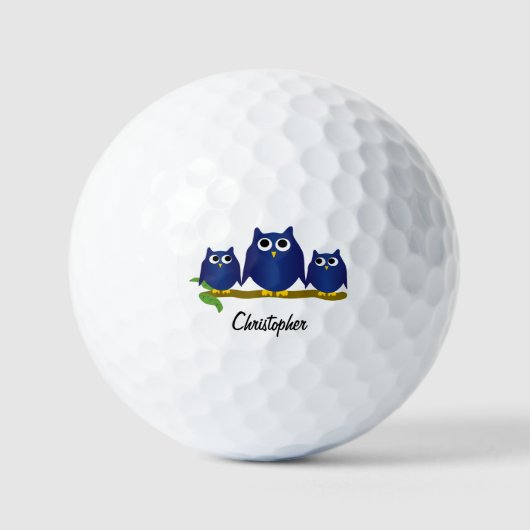 Blue Owl Design Personalised ゴルフボール (正面)