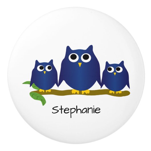 Blue Owl Design Personalised セラミックノブ (正面)