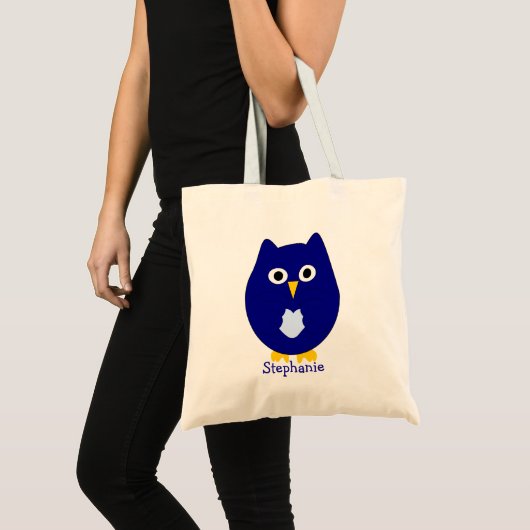 Blue Owl Design Personalised トートバッグ (正面(商品))