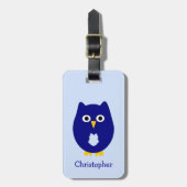 Blue Owl Design Personalised  ラゲッジタグ (正面縦)
