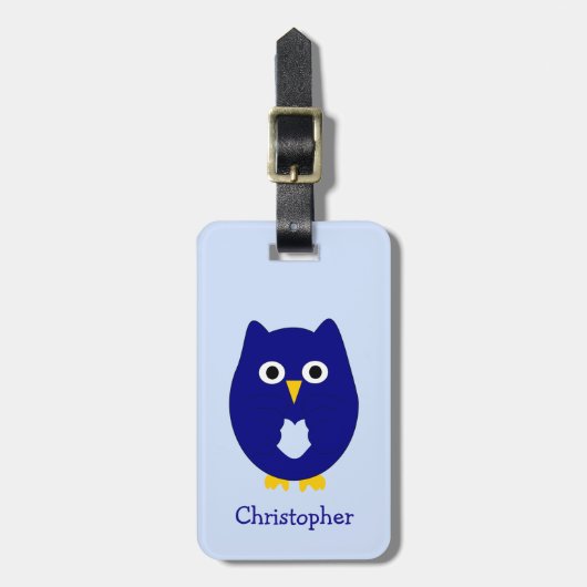 Blue Owl Design Personalised  ラゲッジタグ (正面縦)