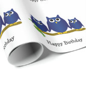 Blue Owls Design Birthday Gift ラッピングペーパー (ロールコーナー)