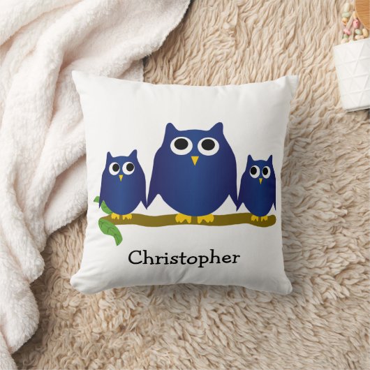 Blue Owls Design Personalised クッション (ブランケット)