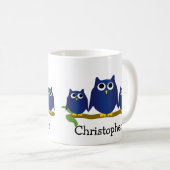 Blue Owls Design Personalised コーヒーマグカップ (正面右)
