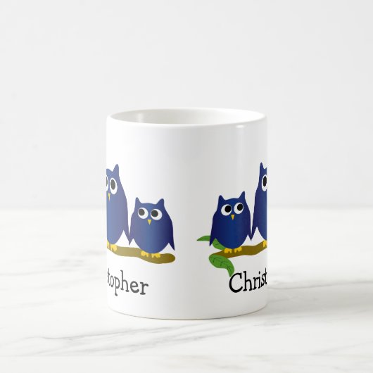 Blue Owls Design Personalised コーヒーマグカップ (中央)