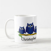 Blue Owls Design Personalised コーヒーマグカップ (左)