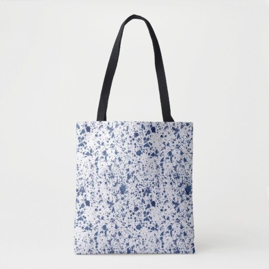 Blue Paint Splash And Splatter Pattern Tote Bag トートバッグ (正面)