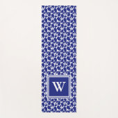 Blue Paisley on White Pattern Yoga Mat ヨガマット (正面)