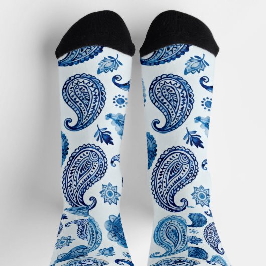 Blue Paisley Socks for Women ソックス (上部)