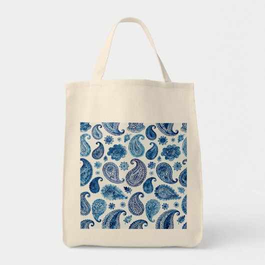 Blue Paisley Tote Bag for Women トートバッグ (正面)