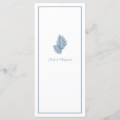 Blue Palmの結婚プレートパーソナライズされたカード メニュー (裏面)