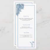 Blue Palmの結婚プレートパーソナライズされたカード メニュー (正面/裏面)