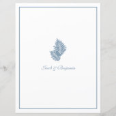 Blue Palm結婚のメニューカード8 1/2" X 11" (裏面)