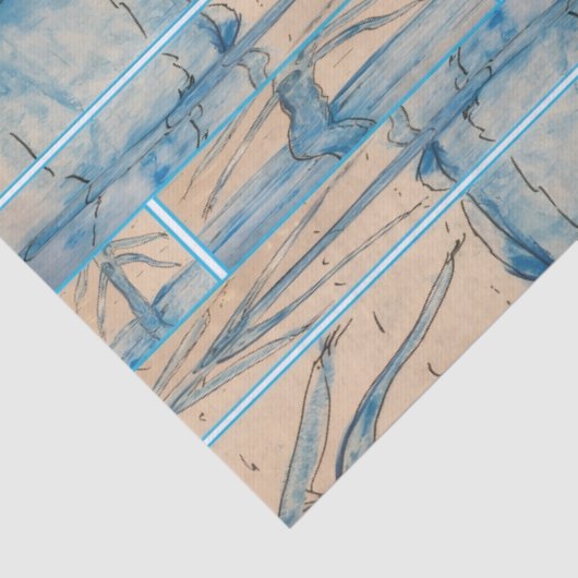 Blue palm tissue paper 薄葉紙 (詳細)