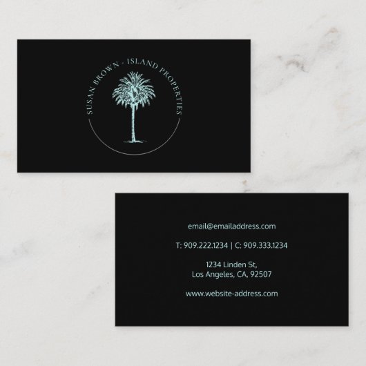 Blue Palm Treeロゴ名刺 名刺 (正面/裏面)