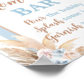 Blue Pampas Grass Arch Momosa Bar Boy sign ポスター (角)