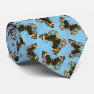 Blue Pansy Butterfly pattern ネクタイ