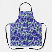 Blue Pansy Flowers エプロン (正面)