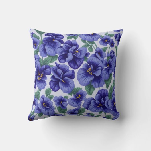 Blue Pansy Flowers  クッション (裏面)