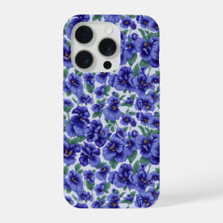 Blue Pansy Flowers Phone Case iPhone 15 Proケース