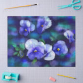 Blue Pansy Pansies Floral Flowers Decoupage 薄葉紙 (クラフト)