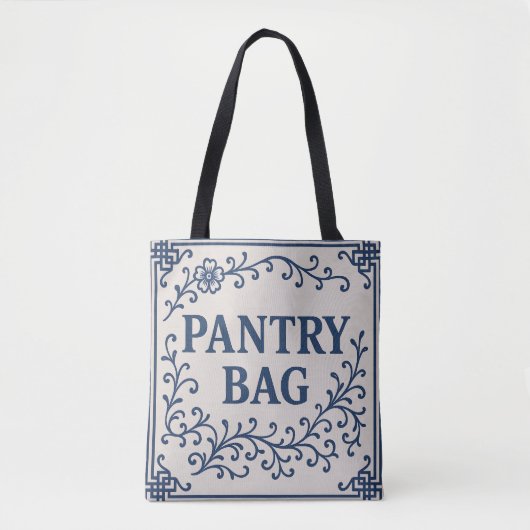 "BLUE PANTRY BAG" - シノワズリー トートバッグ (正面)