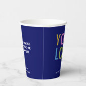 Blue Paper Cups Custom Business Logo Branded 8 oz 紙コップ (右)