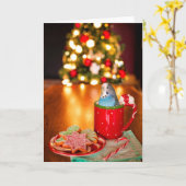 Blue Parakeet Christmas Folded Greeting Card カード (黄色い花)