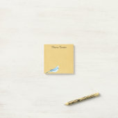 Blue Paraketとパーティー帽子3"x3" Post-it®ノート ポストイット (デスク上)