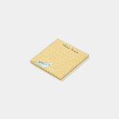 Blue Paraketとパーティー帽子3"x3" Post-it®ノート ポストイット (アングル)