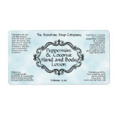 Blue parchment vintage frame cosmetic label ラベル (正面)