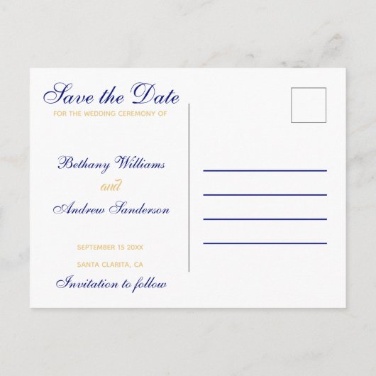 Blue Passport Travel日付の保存 案内ポストカード (裏面)