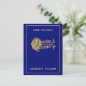 Blue Passport Travel日付の保存 案内ポストカード (スタンド正面)