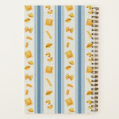 Blue | Pasta Market Stripe Personalized Recipe ノートブック (裏面)